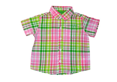 Pink - zöld kockás ing